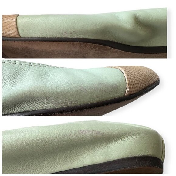 Lanvin Cap-Toe Icon Ballerina flats with snake toe,  Size 39 EU - Picture 9 of 11